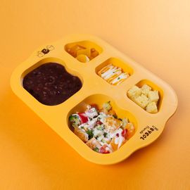 [I-BYEOL Friends] Infant Plate, Yellow _ Toddler Plate, Divided Plate, Microwave Dishwasher Safe, BPA Free _ Made in KOREA